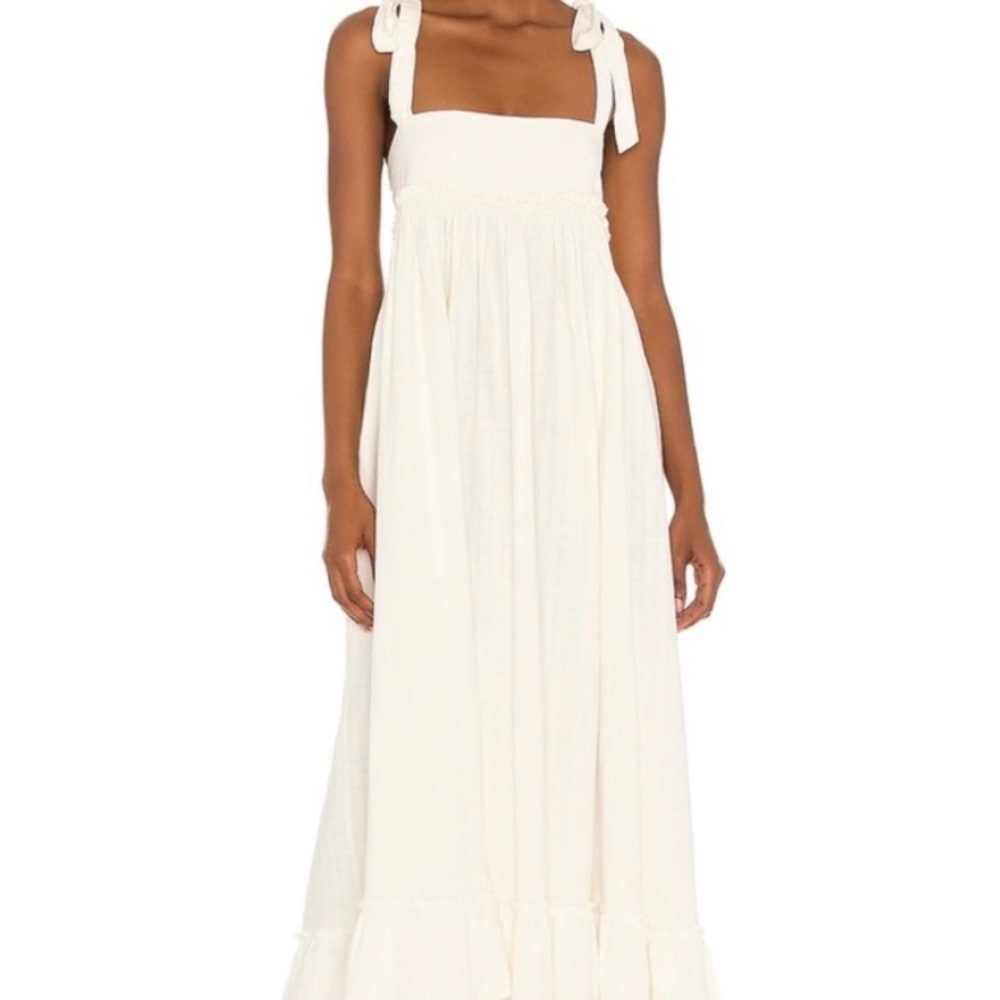 Free People Gretchen Pinafore, Convertible, Maxi Dress in Gardinia